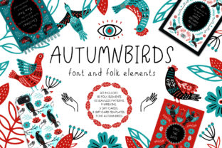 Autumnbirds: A Folk Display Font for Handmade Product Design
