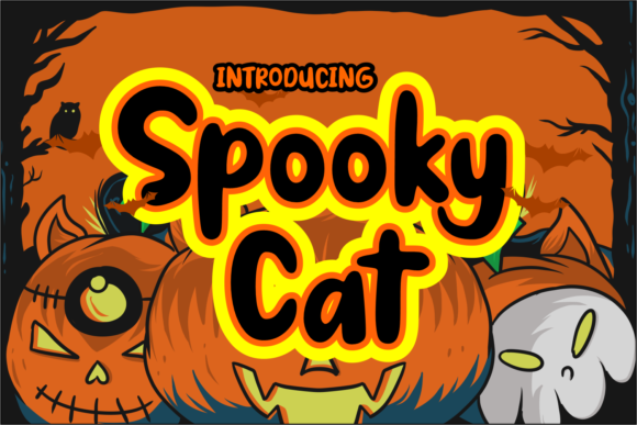 Spooky Cat: A Playful Halloween Display Font for Branding